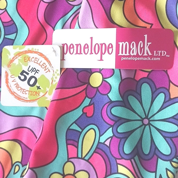 NWT Penelope Mack Cute 2 Piece Multi-Color Long Sleeve Swimset Size 12 - Picture 3 of 12